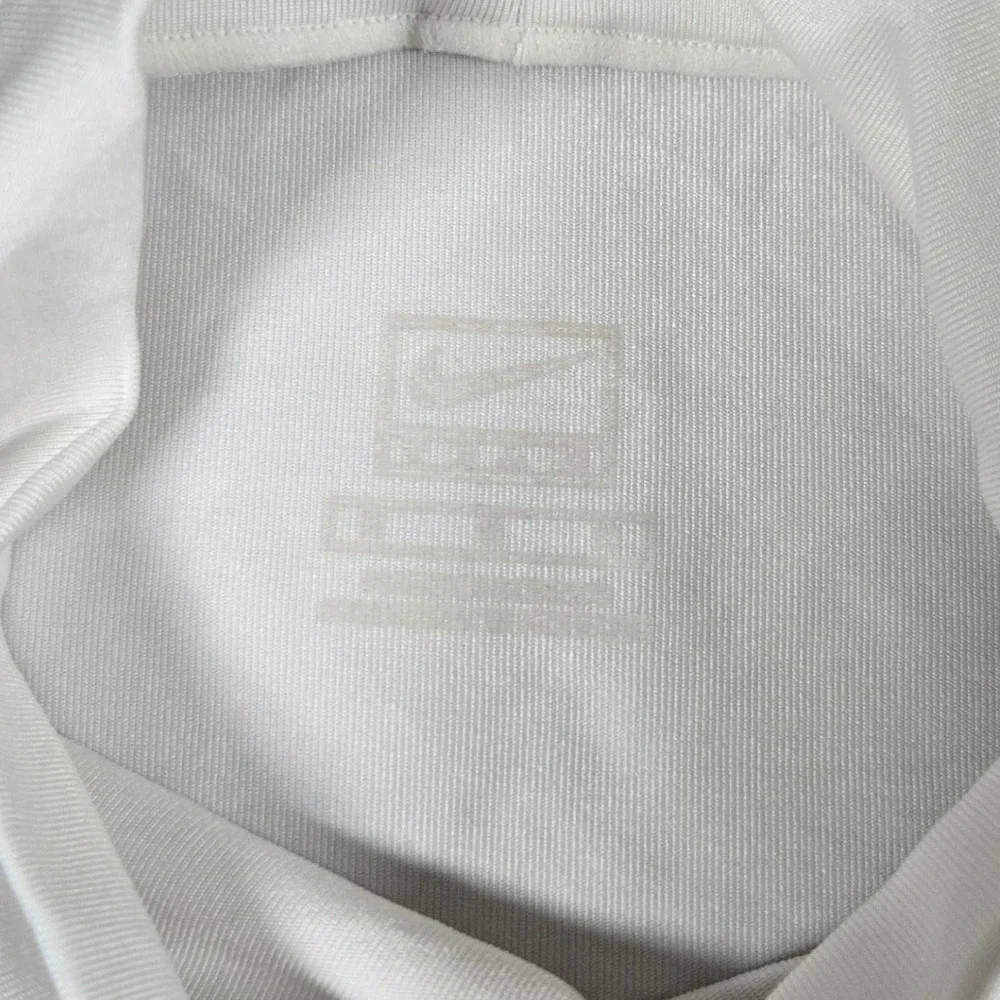 Nike Mens White Pro Mock Neck Compression Long Sleeve Shirt S
